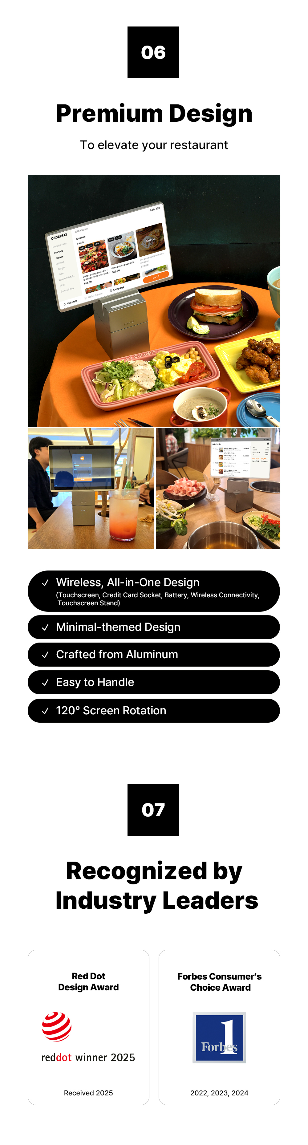 All-in-one restaurant POS device